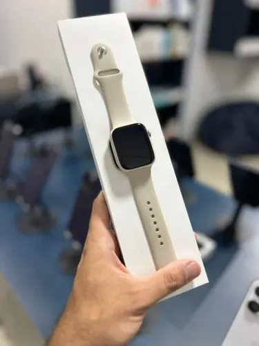 Apple Watch Series 7 45MM Starlight Saúde de Bateria 84% Semi Novo | Loja Fisica |