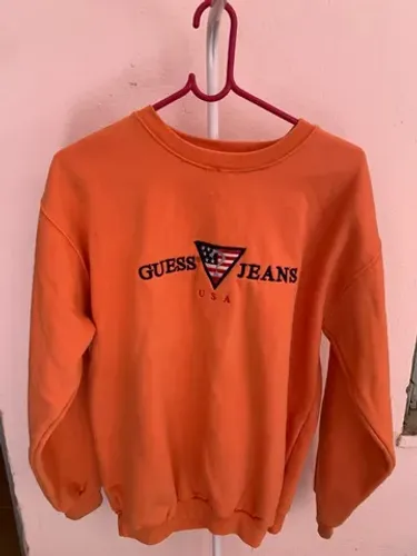 Casaco Moletom Laranja Guess Jeans Tam  G