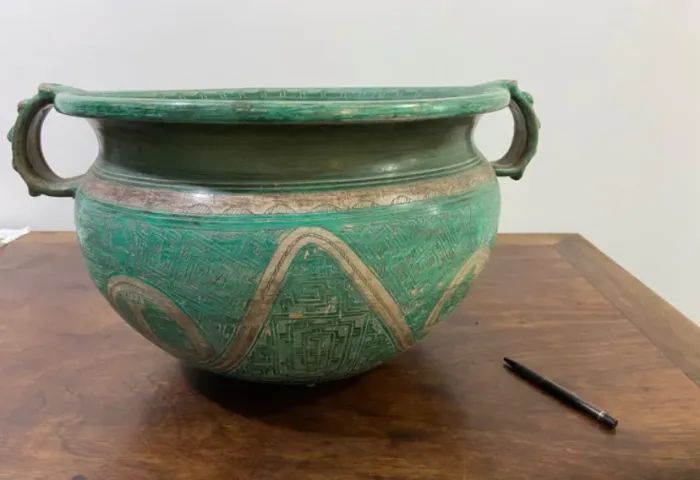 Vaso chão cachepô cerâmica Marajoara
