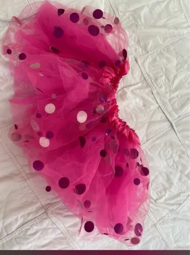 Saias de tule rosa com bolinhas - Nova INFANTIL