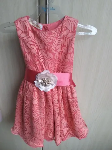 Vestido infantil laranja - Tamanho M G 2 3