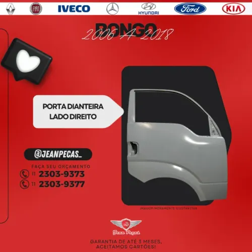 porta dianteira kia bongo 2006 a 2018 