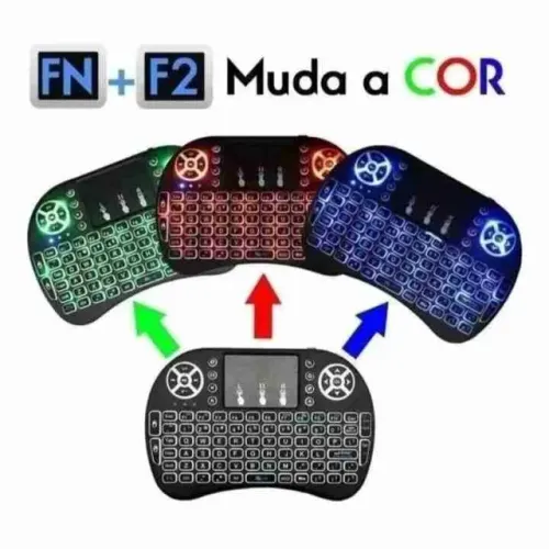 Mini Teclado Wireless Touch Pad Celular Pc Android Tv Smart luminoso iluminado Led.