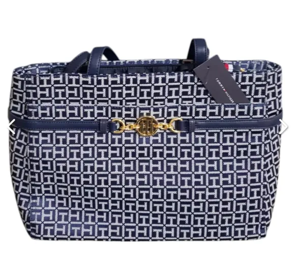Bolsa Tommy Hilfiger grande azul monograma