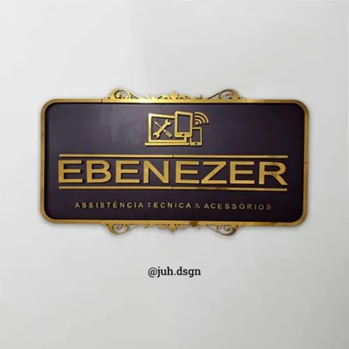 Letreiro/Placa Personalizado 80cm c/ Sobreposição