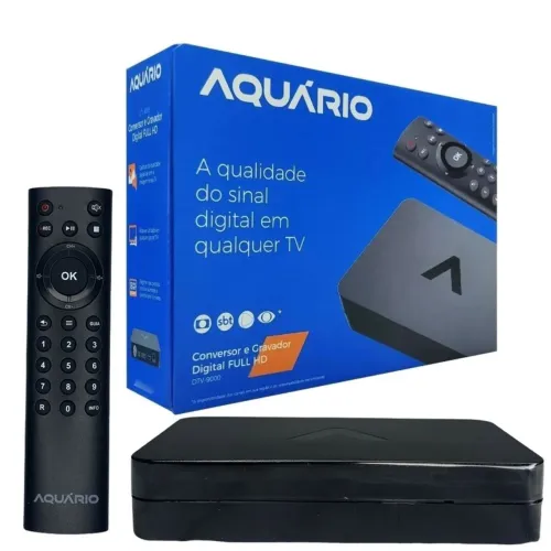 Aparelho Conversor Digital e Gravador Aquário DTV-9000 Full HD