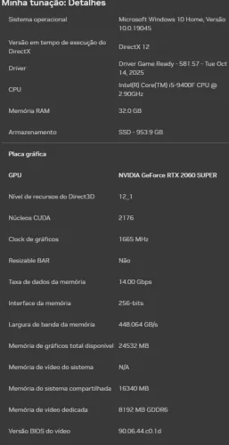 PC GAMER RTX2060 SUPER + I59400F + 32GB RAM DDR4