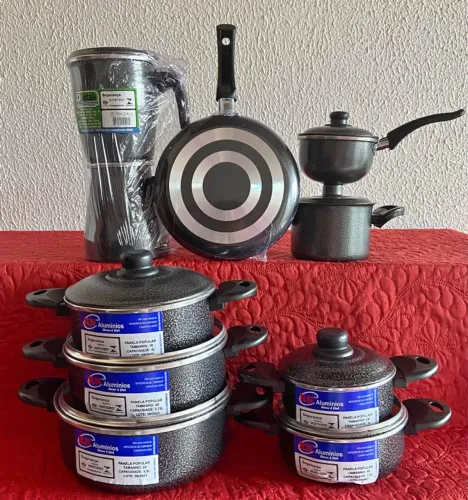 Conjunto de panelas de alumínio completo