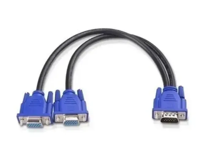 Cabo Adaptador Vga para 2 Monitores - 1 Macho P/ 2 Vga Femea
