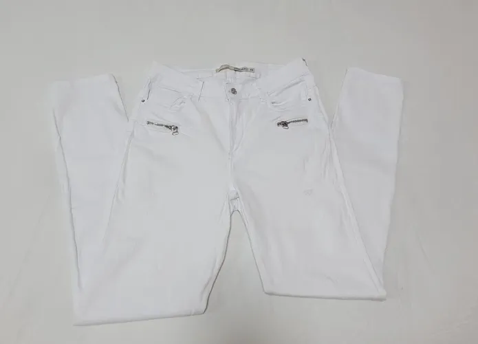 Calça Jeans Branca Feminina Tam 44