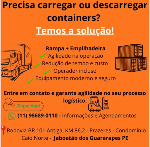 Carga e Descarga de Containers com Empilhadeira