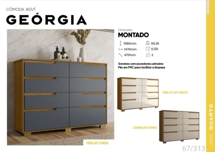 Cômoda com 8 gavetas 