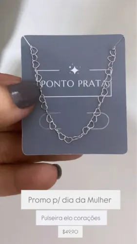 Pulseira Elo Corações Prata 925