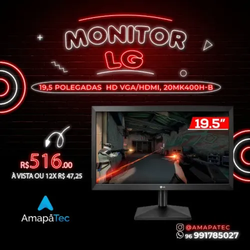 Monitor LG 19.5" HD 60Hz 2ms
