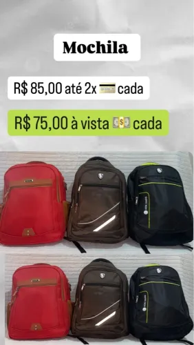 Mochila diversas cores 