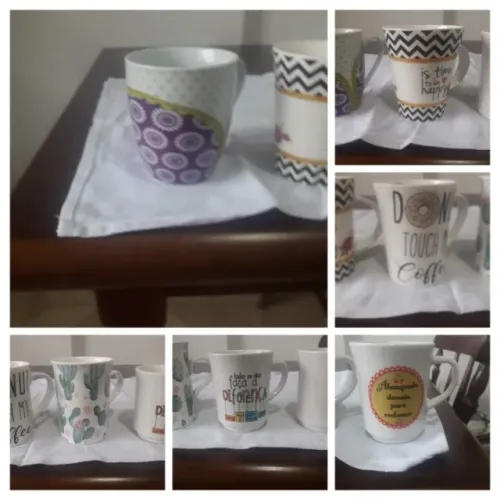Jogo de canecas de porcelana sortidas