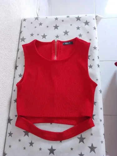 Cropped feminino vermelho 