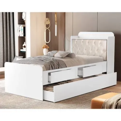 Cama solteiro Com auxiliar baú e gavetas tamires ENTREGA HOJE !!! 