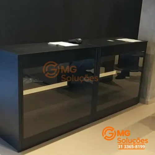 Balcão vitrine comercial - preto ou branco