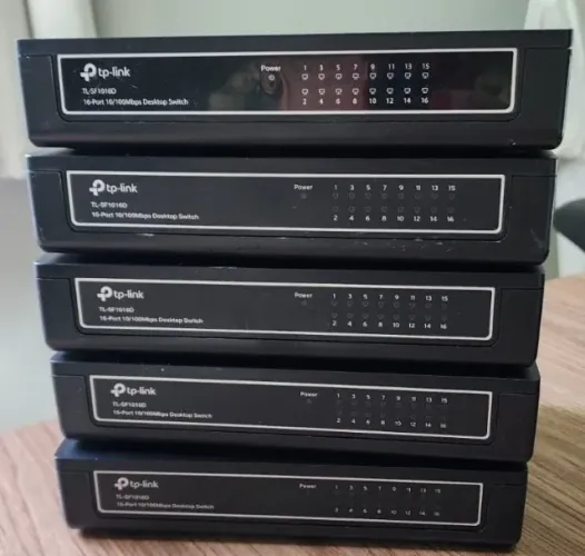 Kit 3 Switch TP-Link 16 Portas Funcionando Perfeito