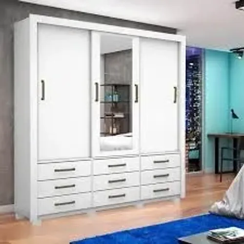 Guarda Roupa Anjos c/ Espelho Carioca Branco - Entrega Rápida!