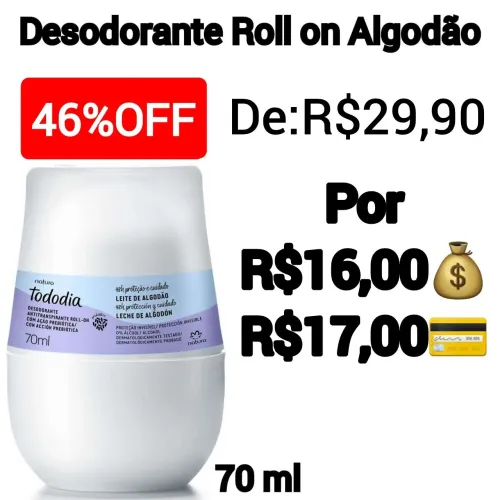Desodorante Roll on Algodão -Natura