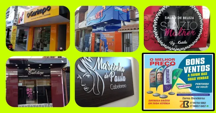 Placa em acm com letreiro em pvc espandido