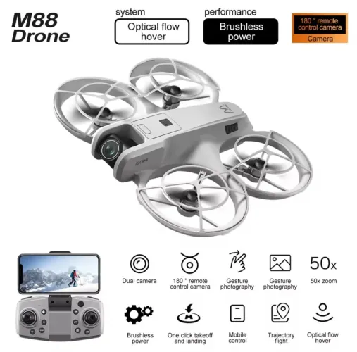 Drone com Câmera Dupla T3 HD Zoom e Controle Remoto