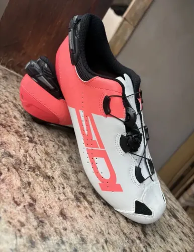 Sapatilha Sidi Road Shot 2s Pro Carbon - Branco/coral