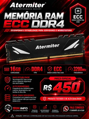 Memoria ddr4 16gb 2x8 Atemiter