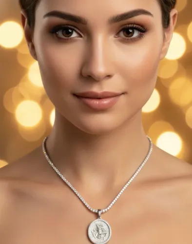 Medalha Medusa em Prata 925 e Moissanites - PROMOÇÃO 