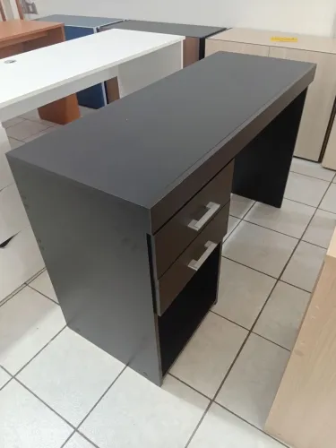 Mesa de 2 gavetas 1.20m preta