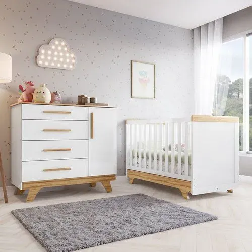 Cômoda + berço que vira cama