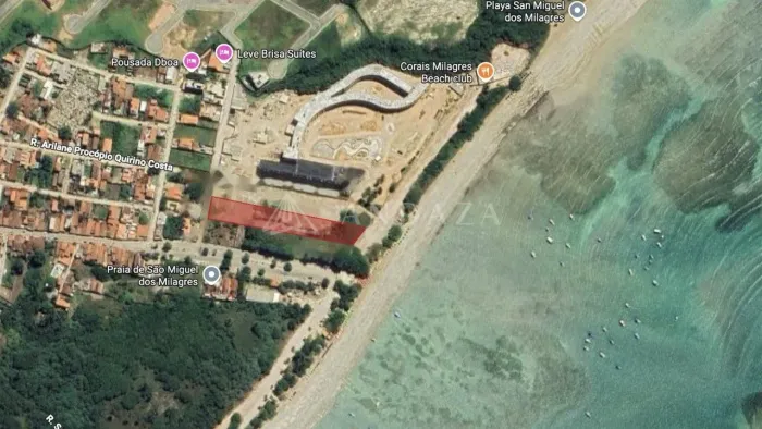Terreno com 5.000m2 à venda na beira-mar da orla de São Miguel dos Milagres