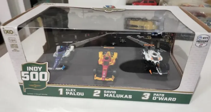 IXO Indycar 1/64 TOP3 Indy 500 2025 - Alex Palou, David Malukas, Pato Oward - Formula Indy