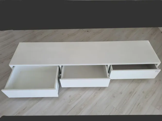 Rack para Sala Branco Laqueado com 3 Gavetas