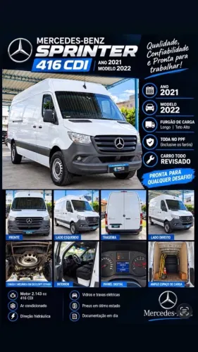 Mercedes-Benz Sprinter 416 Furgão Longo T.a. 2.2 Dies 2022
