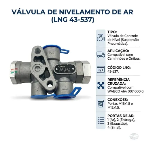 Válvula bloqueio simples 3 saídas peça para caminhão, mercades e outros