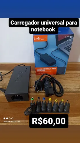 Carregador universal para Notebooks com 8 adaptadores / SUPER PROMOÇÃO