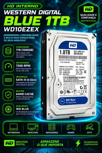 HD Western Digital Blue 3,5 1TB WD10EZEX