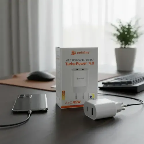 Carregador Turbo Peining 45W USB-C + USB-A