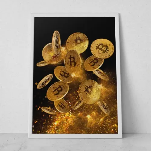 Quadro Grande Arte Moderna Preto E Dourado Moldura Premium