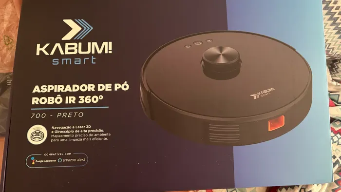 Robô Aspirador e Passa Pano KaBuM! Smart 700 Bivolt na Caixa Original
