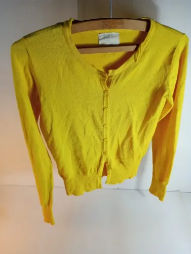 Lote 5 Blusas Femininas Tam M Cardiga Amarelo Camisa Bordao Renda