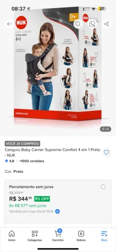 Canguru NUK 4x1 Baby supreme confort