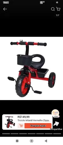 Triciclo andador para criança até 25kg