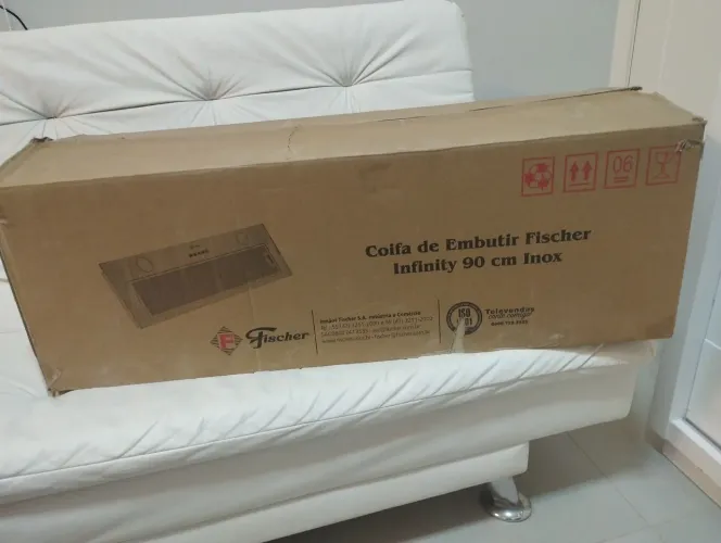 Vdo coifa Fischer, nova, inox, 90cm, de embutir