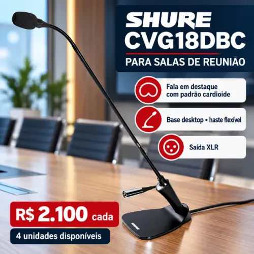 Shure CVG18DBC ? Microfone Profissional de Mesa