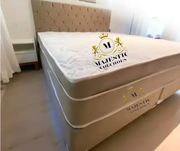 Colchão Mag infrav com box  e cabeceira de BrINDE Premium