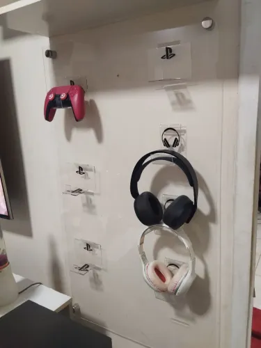 Suporte de acrílico para controle e fone de ouvido